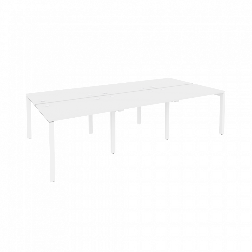 Onix Рабочая станция на П-образном м/к O.MP-D.RS-6.1.7 Белый Бриллиант/Металл Белый 2940*1475*750