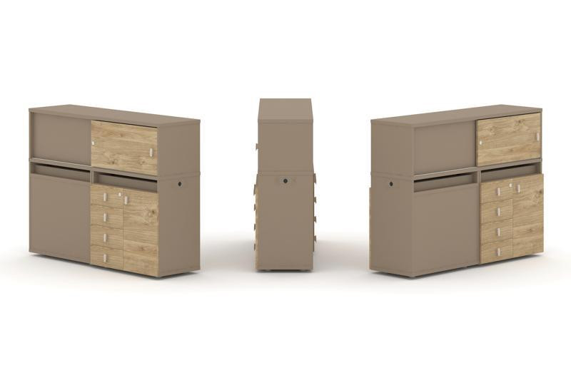 Estetica Набор №17. Тумба двойная+низкая надставка ES.NB.2N-17 Латте/Тиквуд Светлый 1500*410*1135 Estetica Набор №17. Тумба двойная+низкая надставка ES.NB.2N-17 Латте/Тиквуд Светлый 1500*410*1135