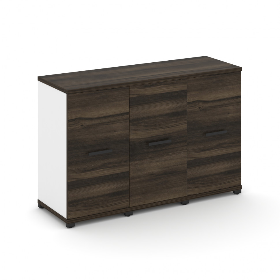 Concept Шкаф 3 узкие секции, 2 ниши CN.STU-233 B Дуб Мали/Белый Бриллиант/Металл Черный 1252*420*818