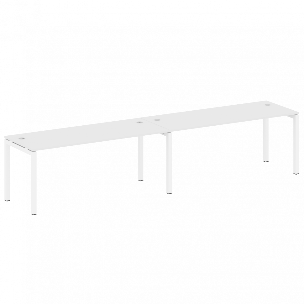 Metal System Quattro Рабочая станция на 2 места на П-образном м/к 50БП.СМ-2.5 Белый/Металл Белый 360
