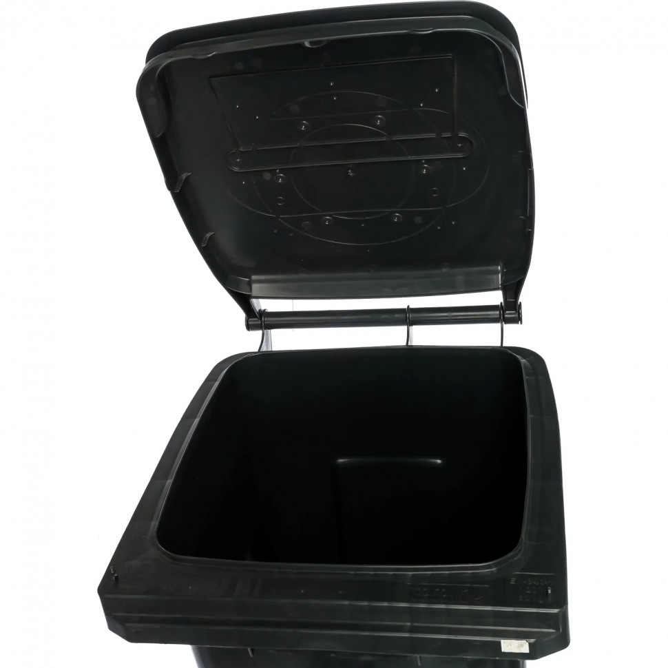 Контейнер-бак мусорный 120л, на 2-х колёсах, с крышкой, серый_28559_СПБ