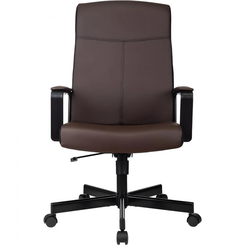 Кресло VB_DOMINUS-BR экокожа коричневая, ткань черная (детали в спинке)