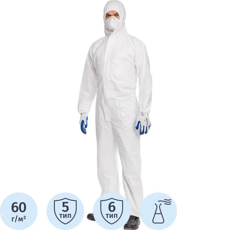 Комбинезон одноразовый с кап DELTA PLUS DT115 белый р-р L (DT115GT)