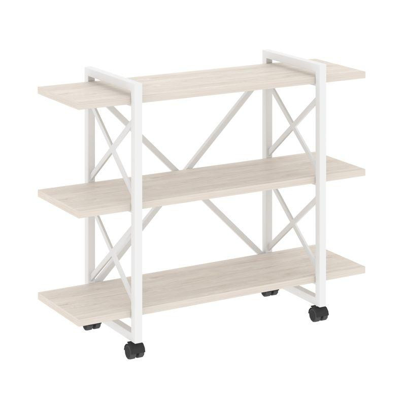 Loft Стеллаж на колесных опорах-3 полки VR.L-MST.K-3.8V Денвер Светлый/Металл Белый 1200*400*968
