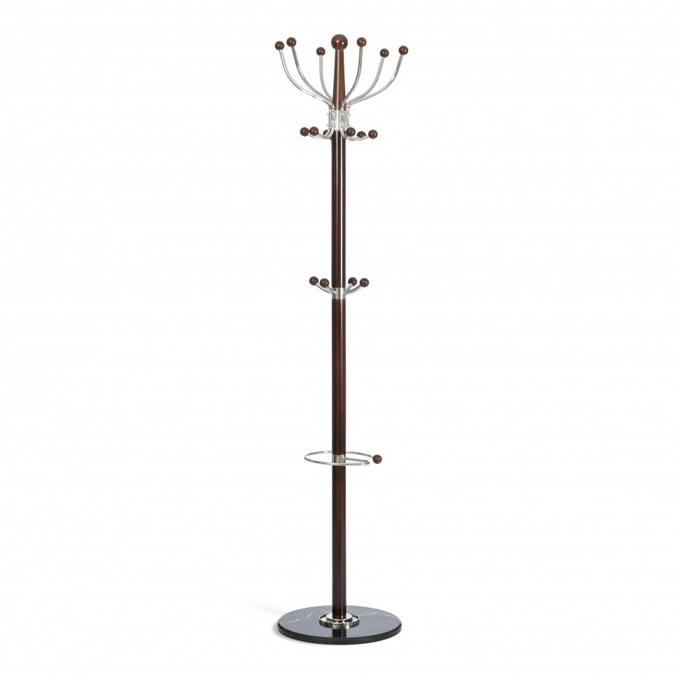 Вешалка Hanami (mod. GH-8617) дерево/хром/мрамор, 37 x 37 x 175 см, Black (Черный) / Walnut (Орех)