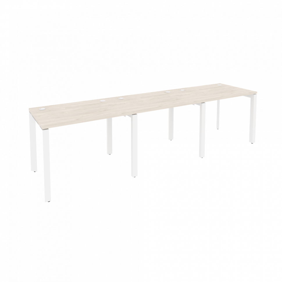 Onix Рабочая станция на П-образном м/к O.MP-RS-3.1.7 Денвер Светлый/Металл Белый 2940*720*750