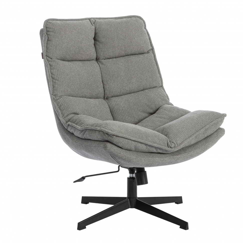 Кресло лаунж Reflex/Рефлекс с пуфом велюр/букле (HYP), светло-серый