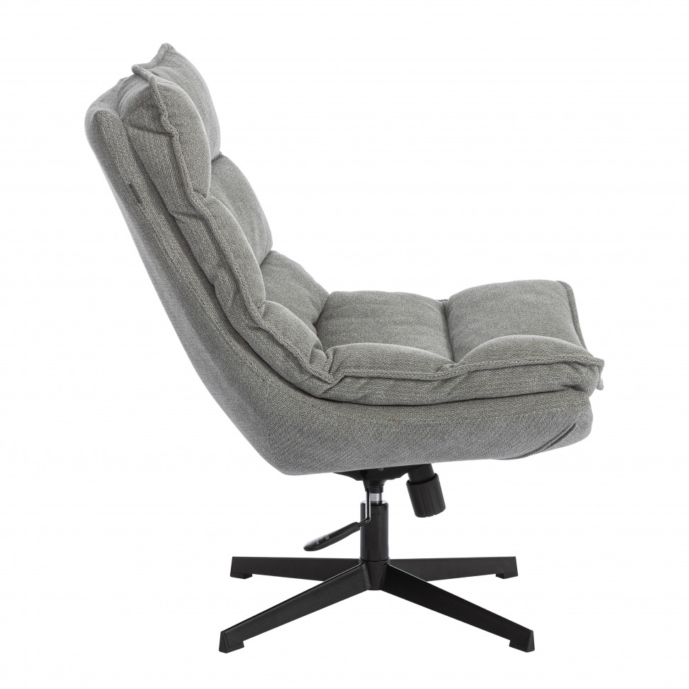 Кресло лаунж Reflex/Рефлекс с пуфом велюр/букле (HYP), светло-серый