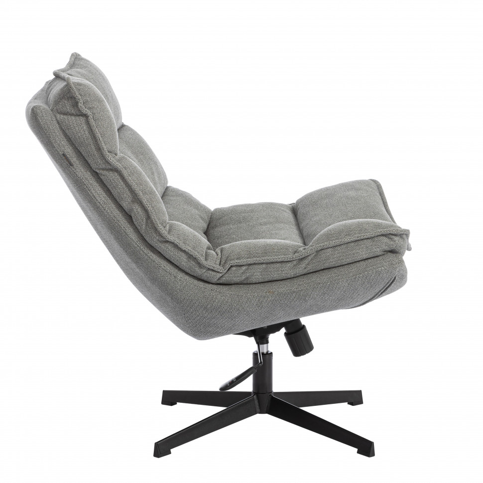 Кресло лаунж Reflex/Рефлекс с пуфом велюр/букле (HYP), светло-серый