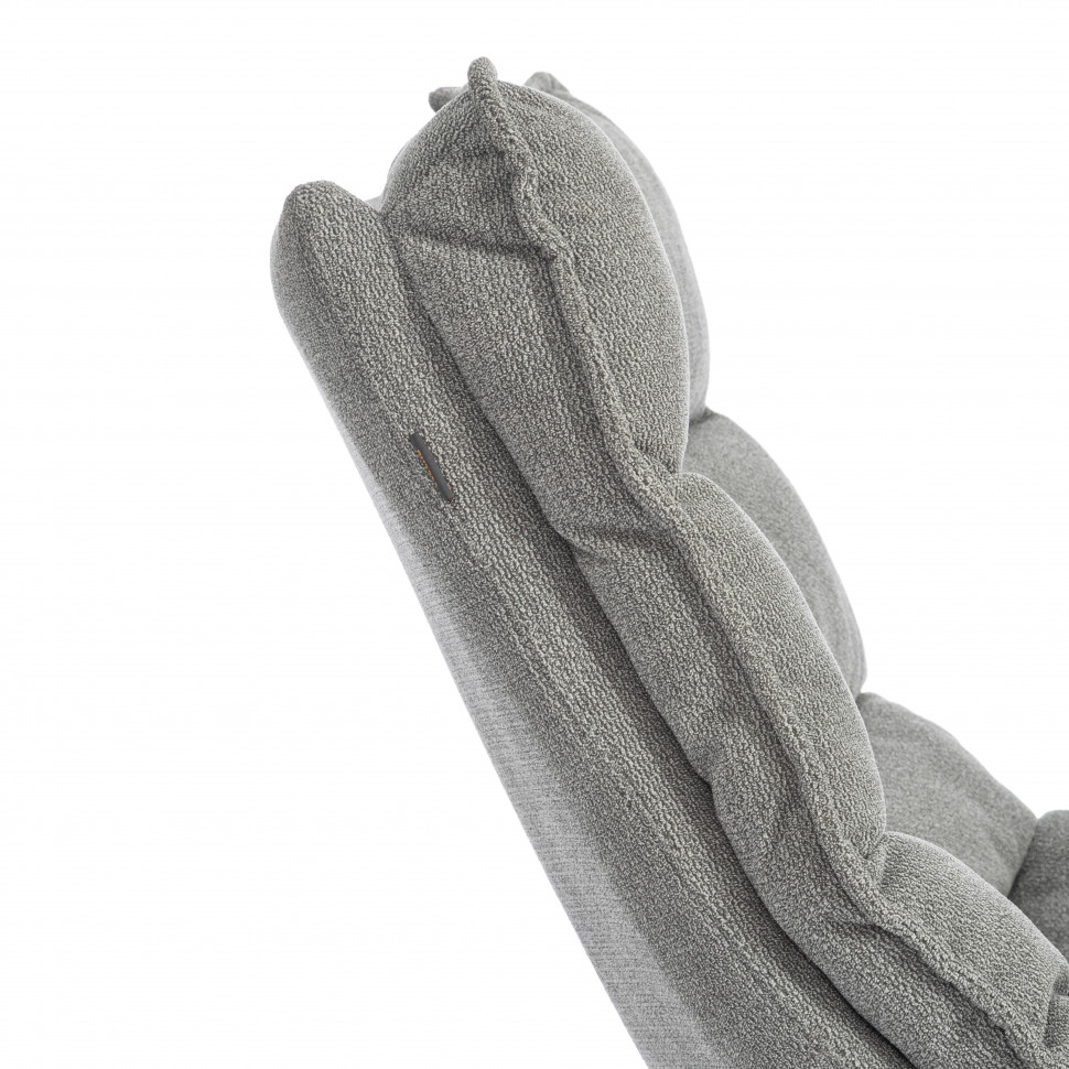 Кресло лаунж Reflex/Рефлекс с пуфом велюр/букле (HYP), светло-серый