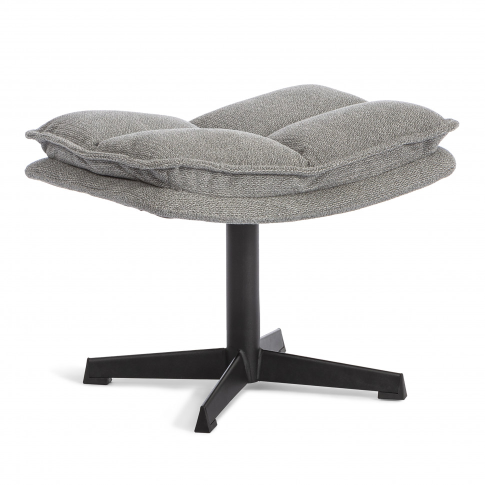 Кресло лаунж Reflex/Рефлекс с пуфом велюр/букле (HYP), светло-серый