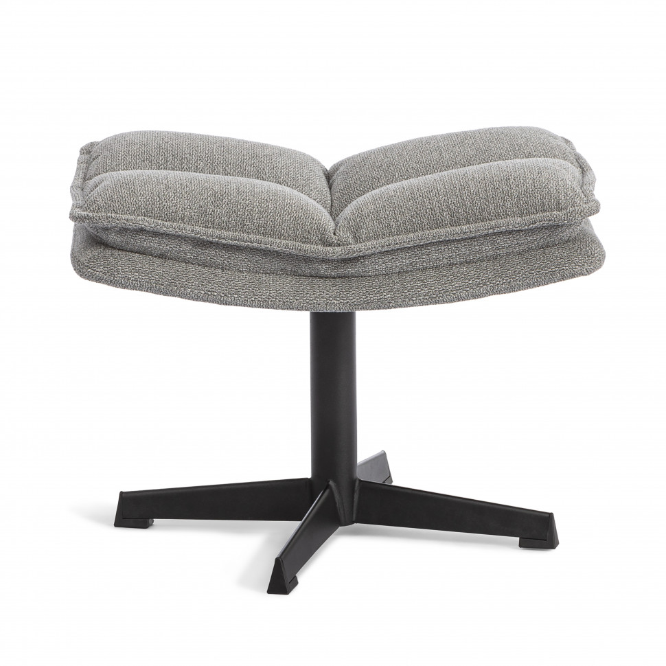 Кресло лаунж Reflex/Рефлекс с пуфом велюр/букле (HYP), светло-серый