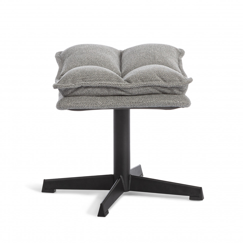 Кресло лаунж Reflex/Рефлекс с пуфом велюр/букле (HYP), светло-серый