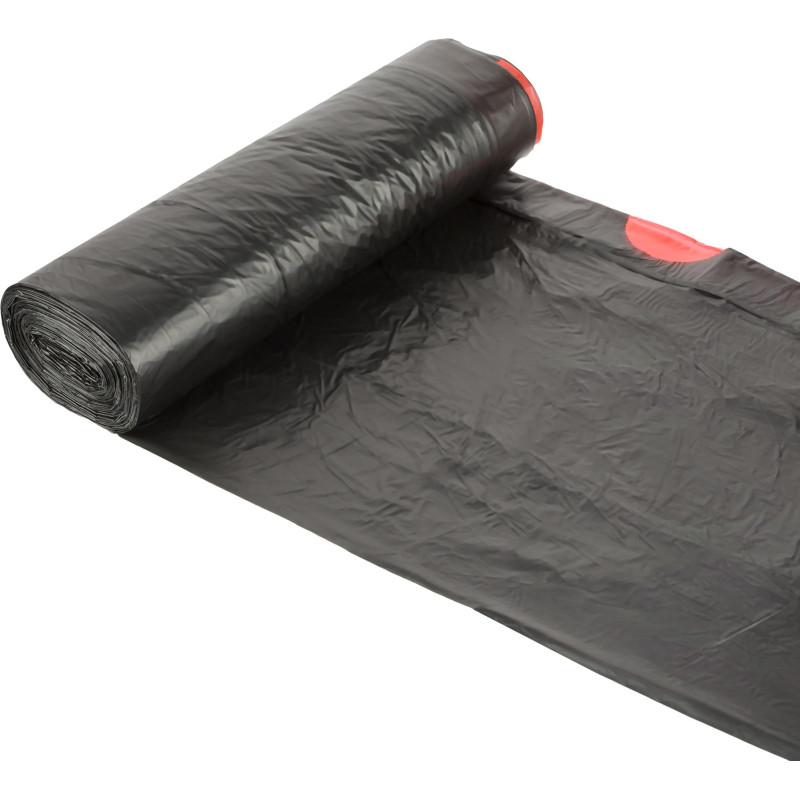 Мешки для мусора ПНД 35л 12мкм 20шт/рул черные 53x58см Luscan с завязками