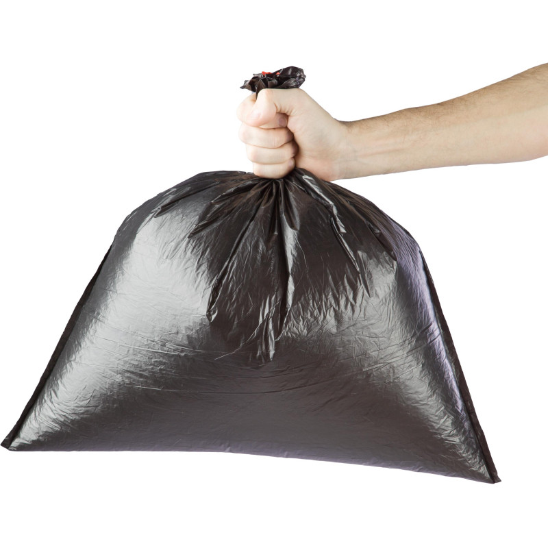 Мешки для мусора ПНД 35л 12мкм 20шт/рул черные 53x58см Luscan с завязками