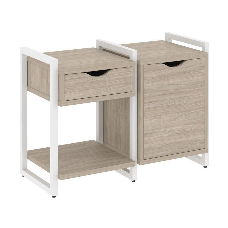 Loft Тумба на регулируемых опорах VR.L-TN-3.O Дуб Аттик/Металл Белый 970*460*719 Loft Тумба на регулируемых опорах VR.L-TN-3.O Дуб Аттик/Металл Белый 970*460*719