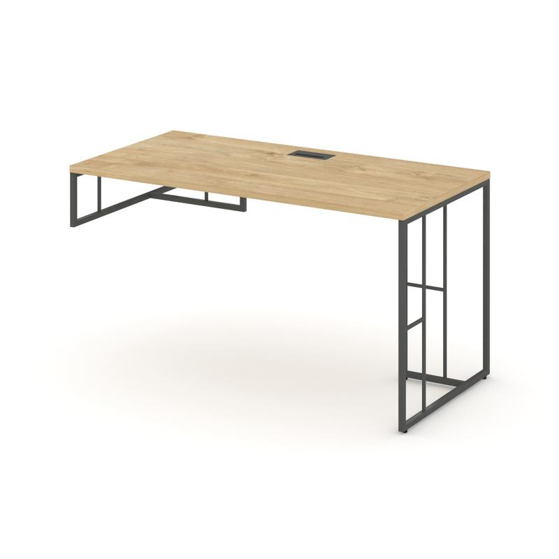 Rift Стол письменный для опорной тумбы левый RF.SPOT-013 (L) Тиквуд Светлый/Металл Антрацит 1380*700