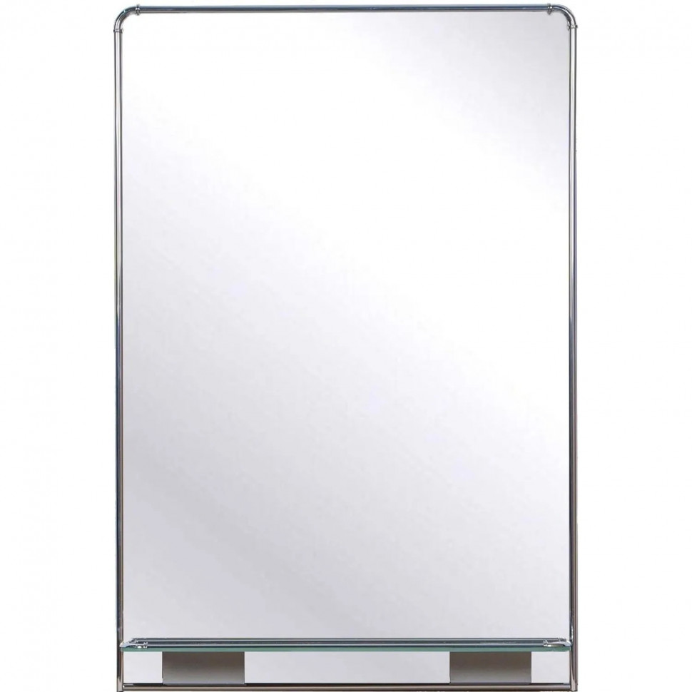 Зеркало МГЛ_настенное Комус Мебель 32Р2 (400x600) рама ПВХ серебро,1 полка