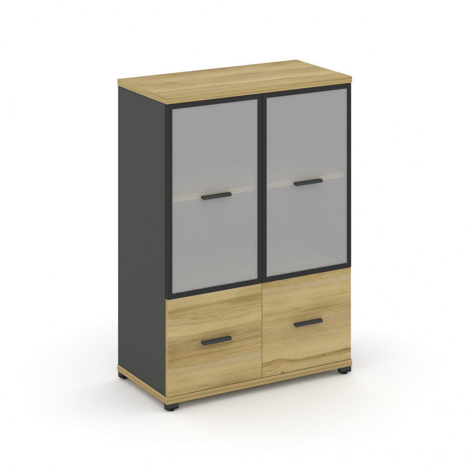 Concept Шкаф 1 широкая секция, 3 ниши CN.STS-312 RMB A Дуб Винченцо/Антрацит/Металл Антрацит/Сатин 8
