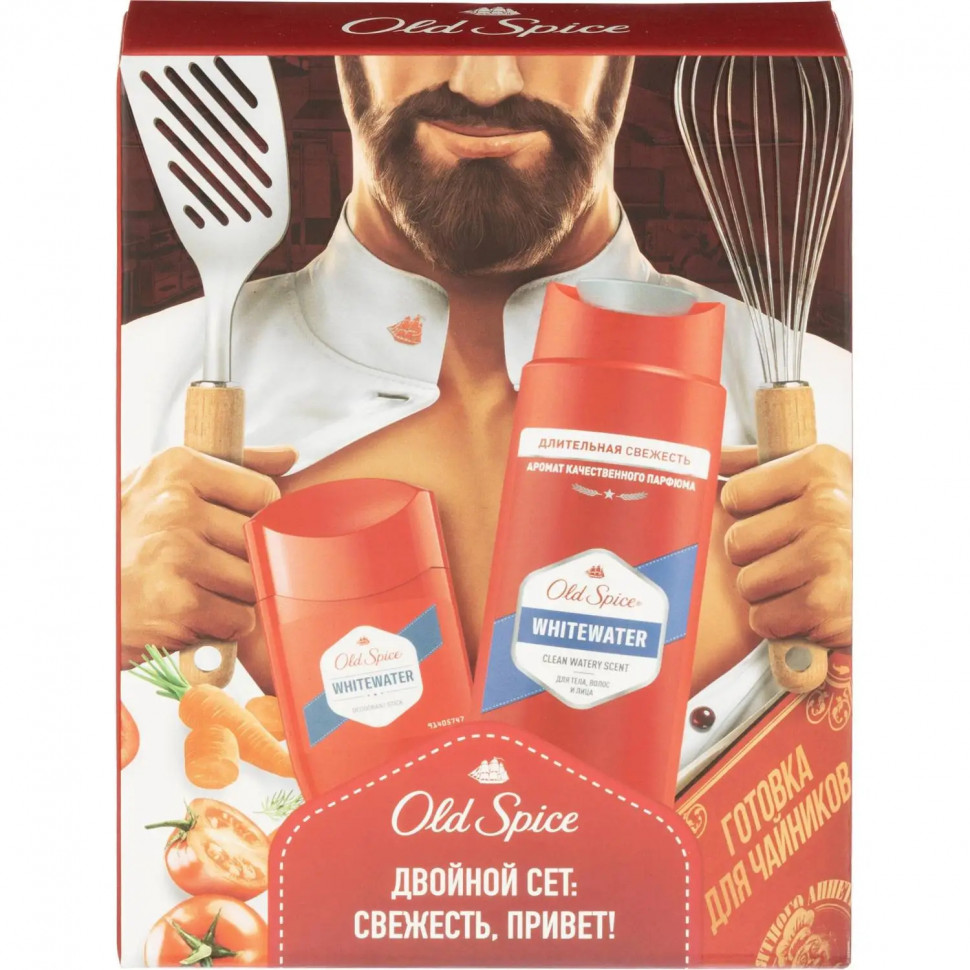 Подарочный набор Old Spice Тверд дезод50мл+Гель д/душа +Шмп250мл Whitewater