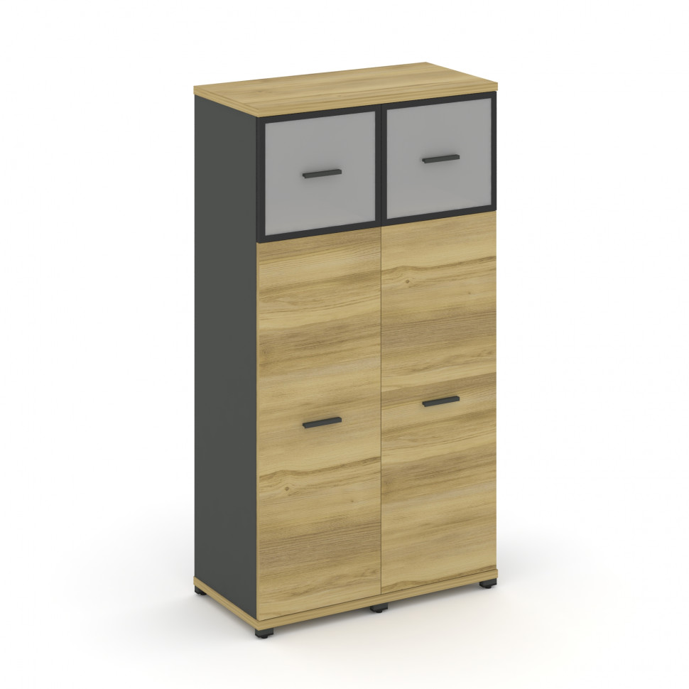 Concept Шкаф 2 узкие секции, 4 ниши CN.STU-424 RMB A Дуб Винченцо/Антрацит/Металл Антрацит/Сатин 836