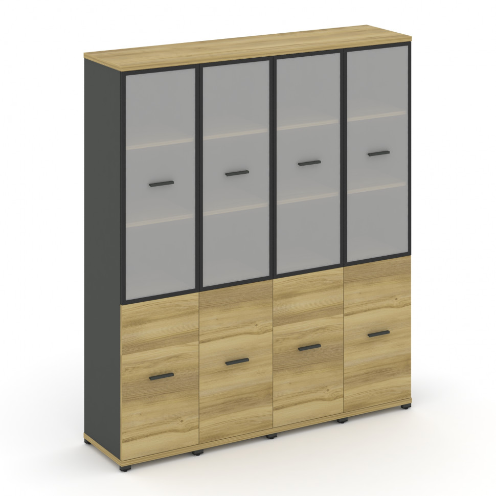 Concept Шкаф 4 узкие секции, 5 ниш CN.STU-542 RMB A Дуб Винченцо/Антрацит/Металл Антрацит/Сатин 1668