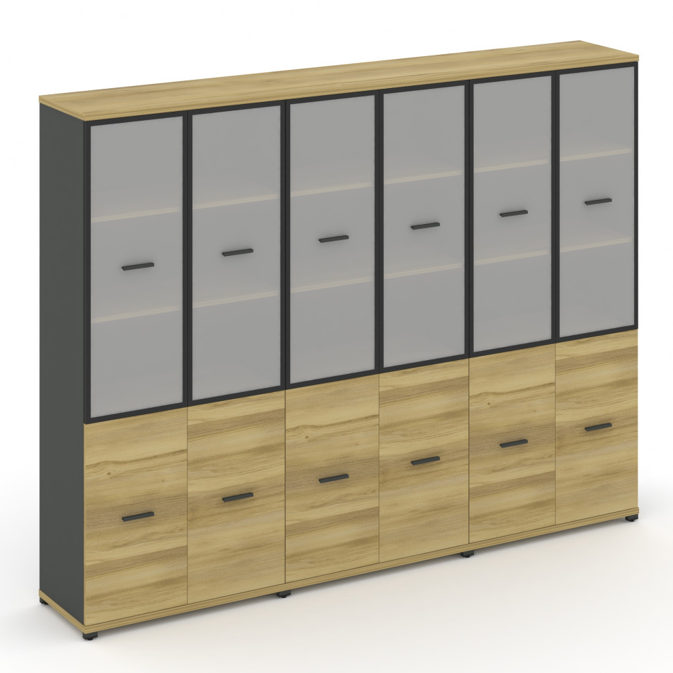 Concept Шкаф 3 широкие секции, 5 ниш CN.STS-532 RMB A Дуб Винченцо/Антрацит/Металл Антрацит/Сатин 25