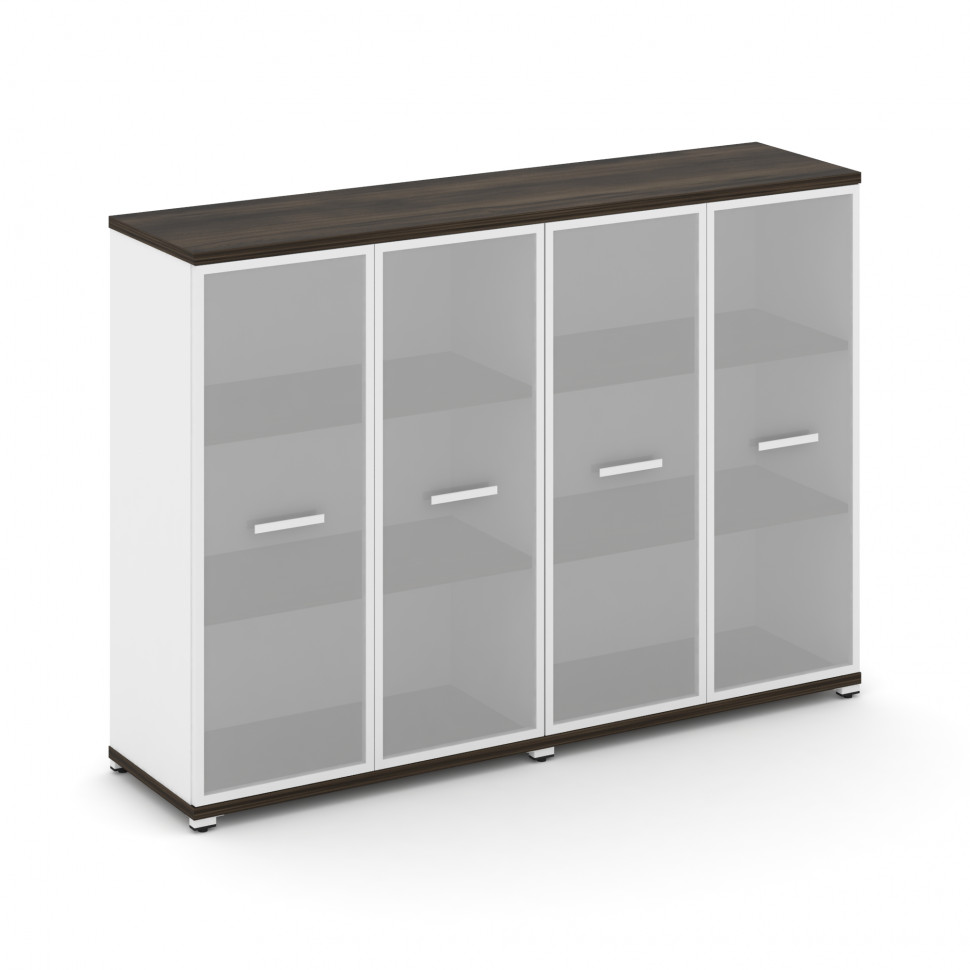 Concept Шкаф 2 широкие секции, 3 ниши CN.STS-326 RMW W Дуб Мали/Белый Бриллиант/Металл Белый/Сатин 1