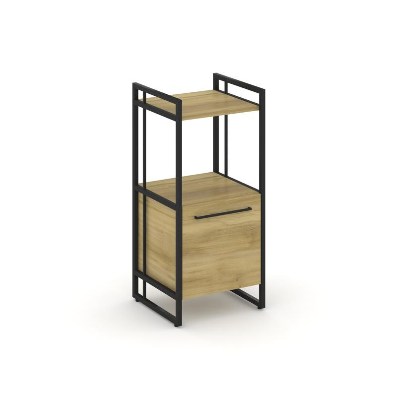 Rift Шкаф 2 ниши узкий RF.SU-22 (L) Дуб Винченцо/Металл Черный/Черный Ручки 420*396*924