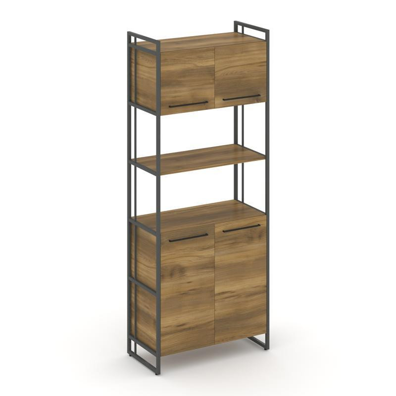 Rift Шкаф 5 ниш широкий RF.SS-53 Сандал Янтарный/Металл Антрацит/Черный Ручки 798*396*2010