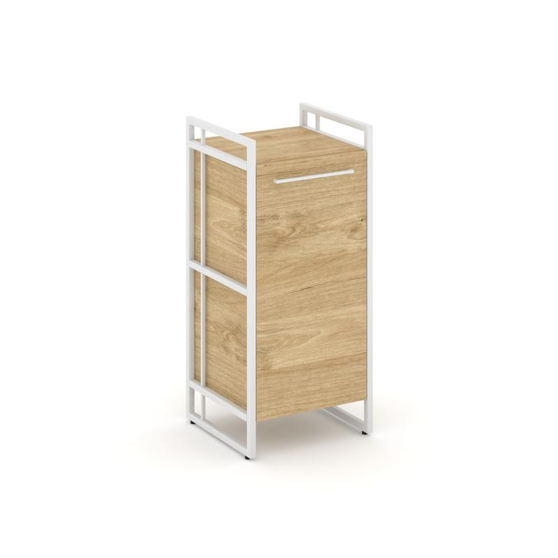 Rift Шкаф 2 ниши узкий RF.SU-21 (L) Тиквуд Светлый/Металл Белый/Белый Ручки 420*396*924