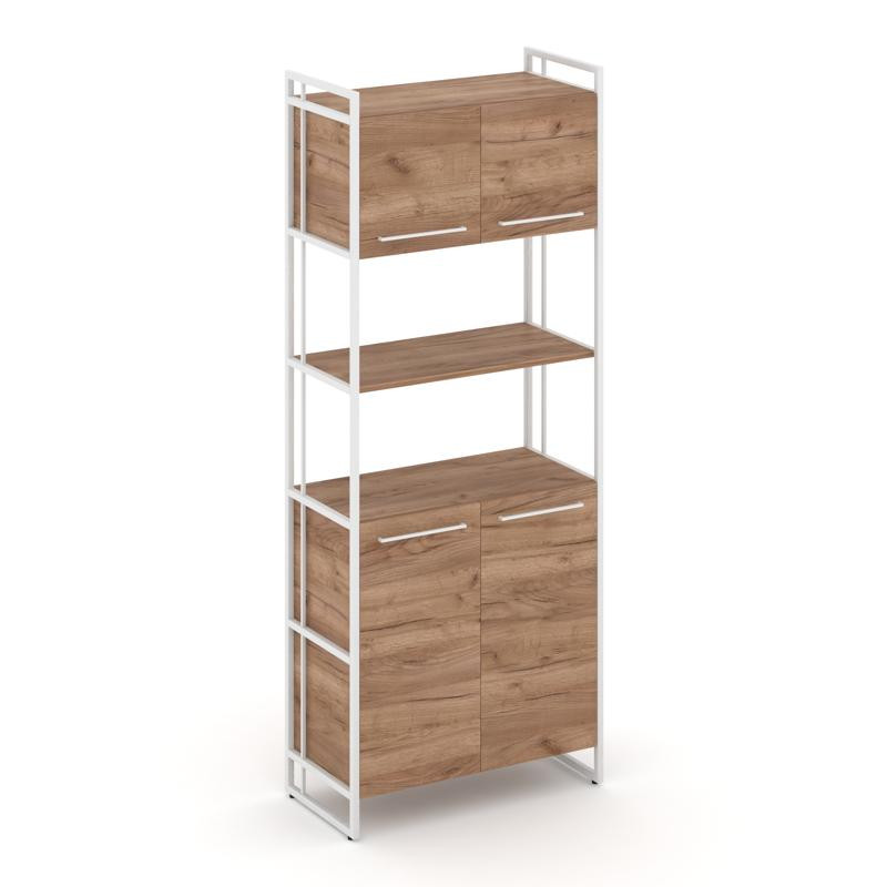 Rift Шкаф 5 ниш широкий RF.SS-53 Дуб Табак/Металл Белый/Белый Ручки 798*396*2010