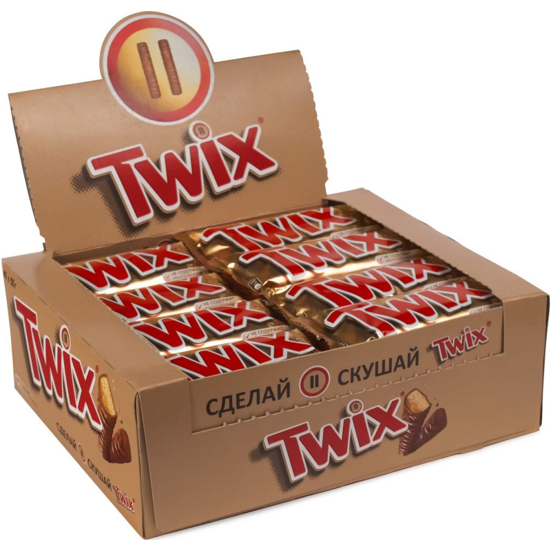 Шоколадный батончик Twix, 55гх40шт/уп