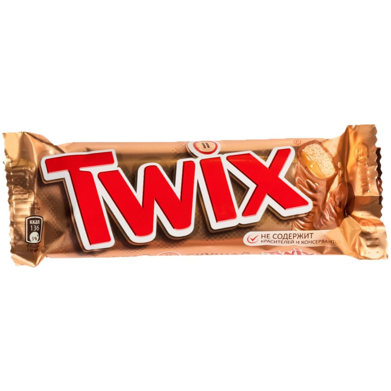 Шоколадный батончик Twix, 55гх40шт/уп