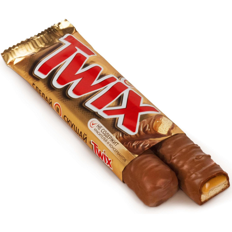Шоколадный батончик Twix, 55гх40шт/уп