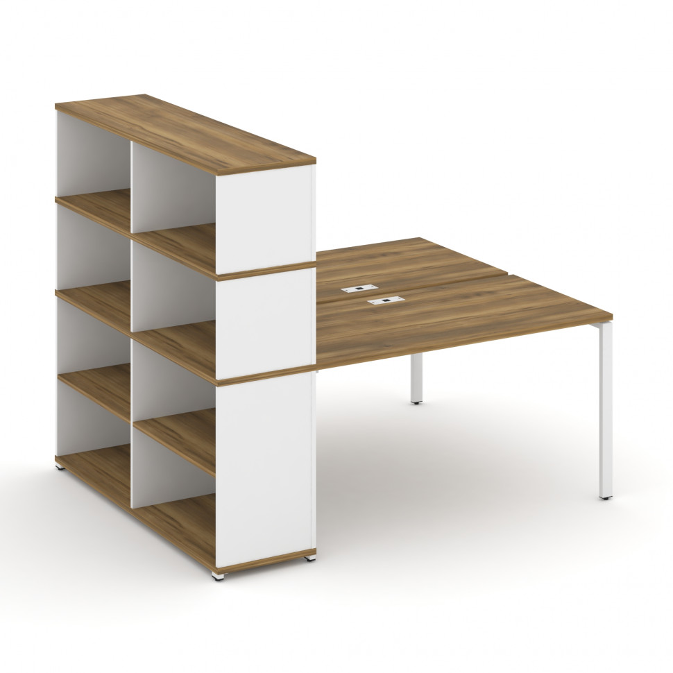 Concept Рабочая станция с опорным стеллажом с надставкой выс. CN.DRS-215 Сандал Янтарный/Белый Брилл