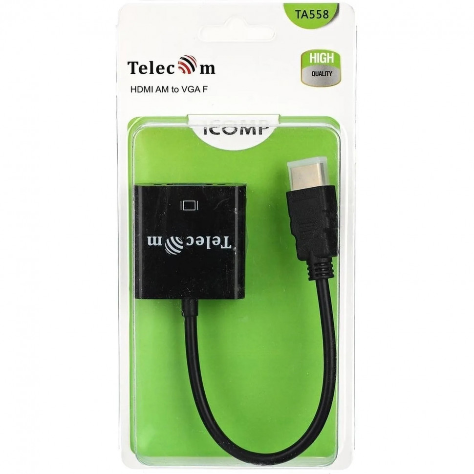 Кабель -переходник HDMI(M) --> VGA(F) Telecom (TA558) Кабель -переходник HDMI(M) --> VGA(F) Telecom (TA558)