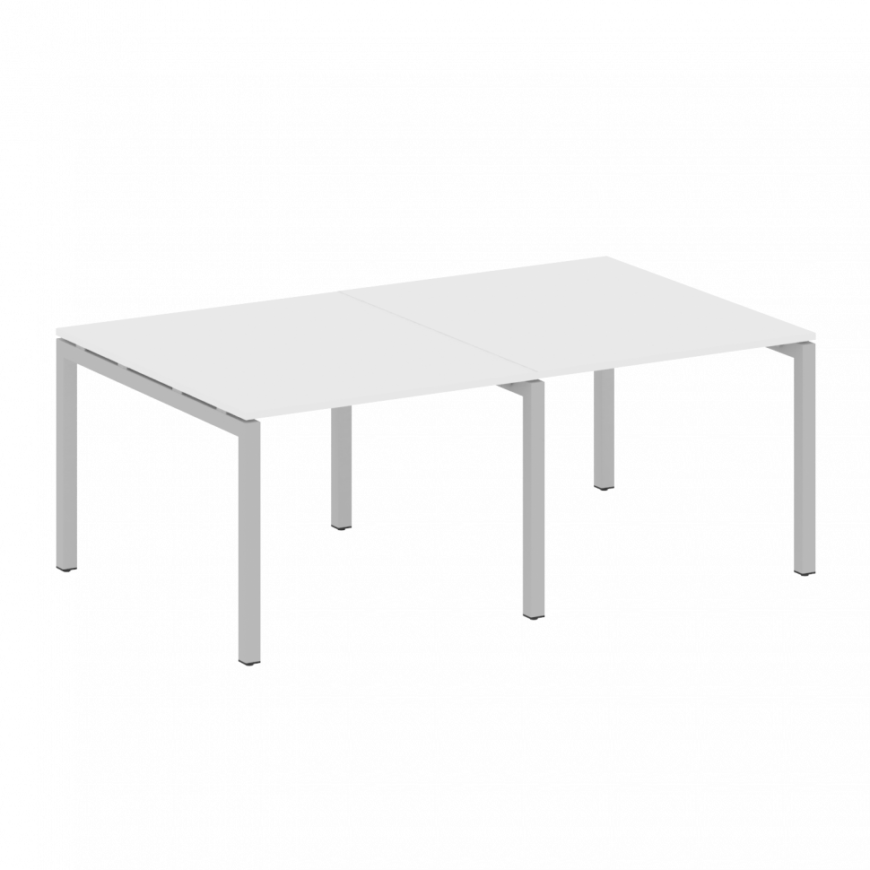 Metal System Quattro Переговорный стол (2 столешницы) на П-образном м/к 50БП.ПРГ-2.1 Белый/Металл Се