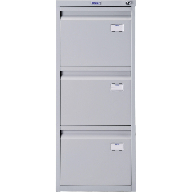 Картотека 0MX_ПРАКТИК A-43 шкаф 3 секцион. А4, ц.замок, 408х485х995