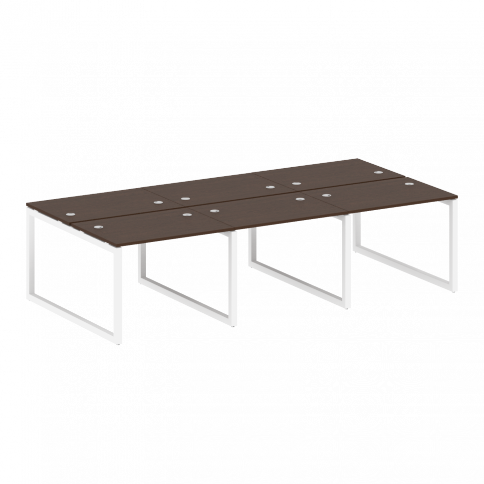 Metal System Quattro Рабочая станция на 6 раб. мест на О-образном м/к 50БО.СМ-6.1 Венге Цаво/Металл