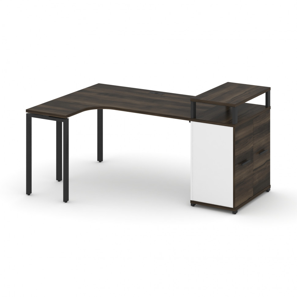 Concept Стол эргономичный с опорным распаш. шкафом с верх. горизонтом CN.SA-211(L) B Дуб Мали/Белый Concept Стол эргономичный с опорным распаш. шкафом с верх. горизонтом CN.SA-211(L) B Дуб Мали/Белый