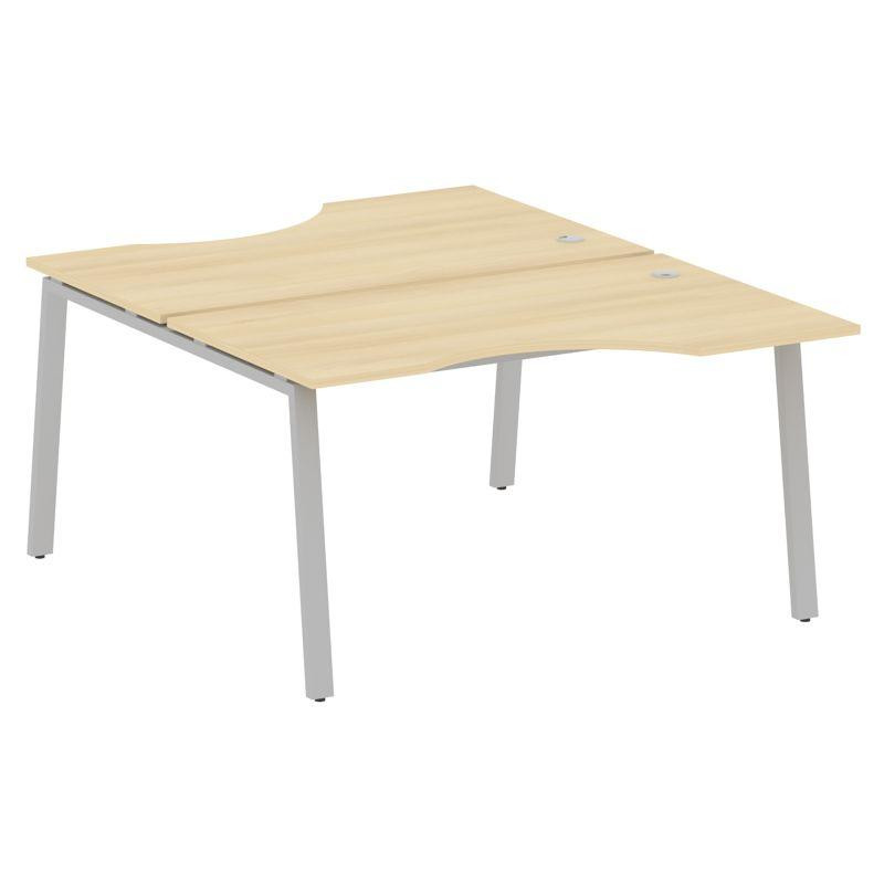 Metal System Рабочая станция криволинейная на А-образном м/к БА.РАС-СА-2.2 Акация Лорка/Металл Серый