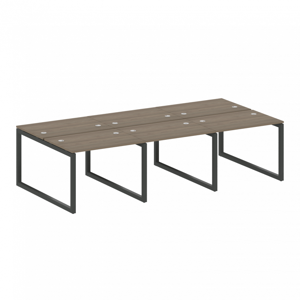 Metal System Quattro Рабочая станция на 6 раб. мест на О-образном м/к 50БО.СМ-6.1 Вяз Благородный/Ме