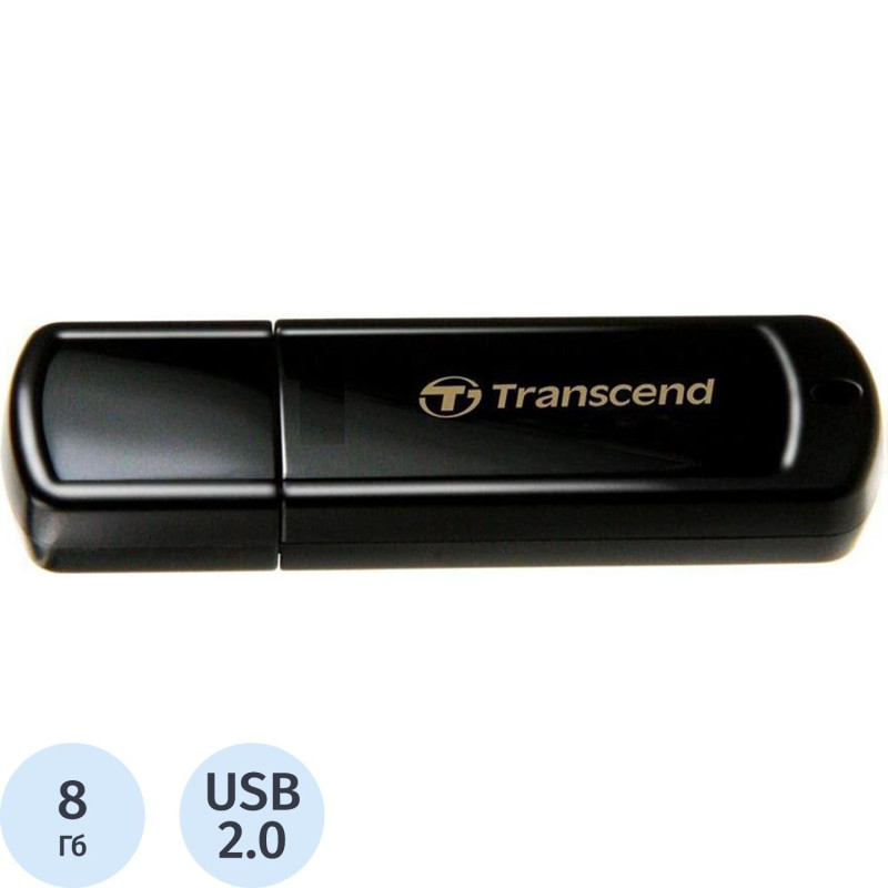 Флеш-память Transcend JetFlash 350, 8Gb, USB 2.0, чер, TS8GJF350