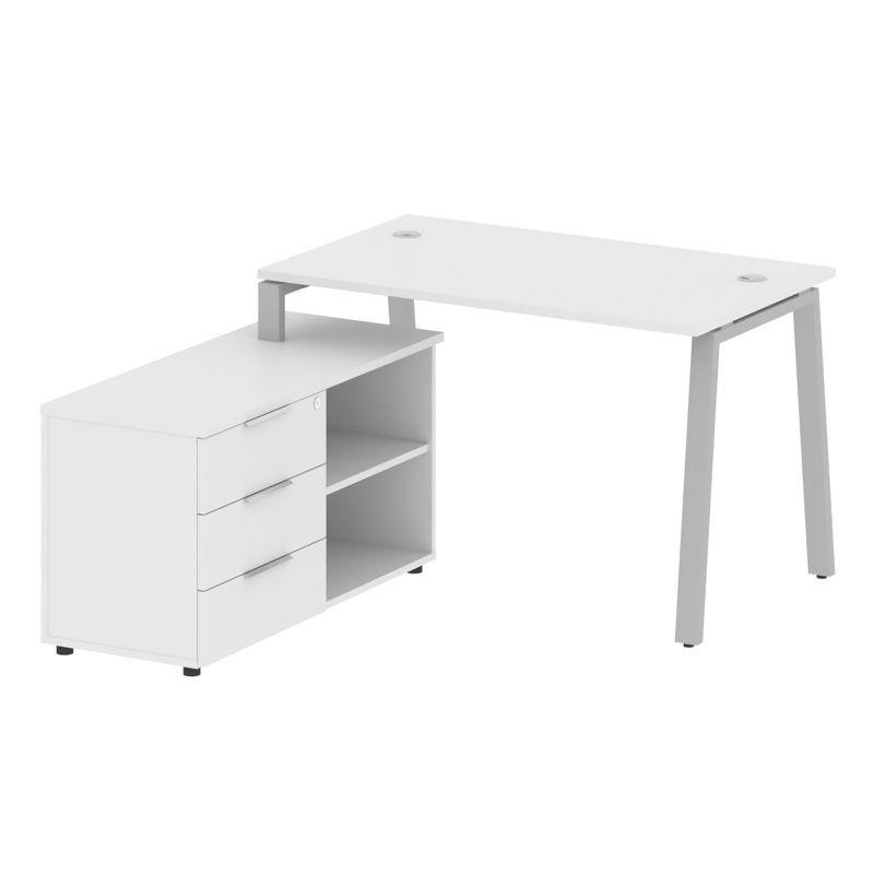 Metal System Рабочая станция с тумбой на А-образном м/к БА.РС-СТС-2.2 (L) Белый/Металл Серый 1300*15 Metal System Рабочая станция с тумбой на А-образном м/к БА.РС-СТС-2.2 (L) Белый/Металл Серый 1300*15