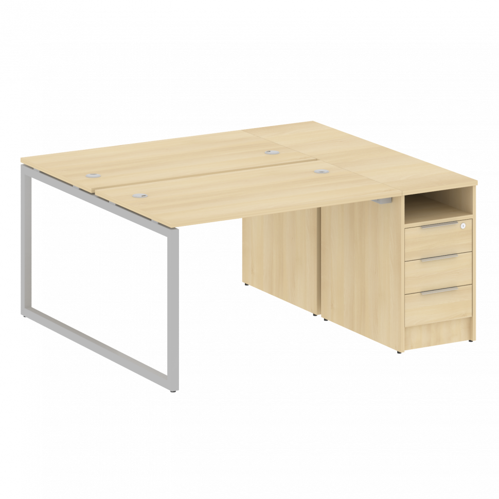 Metal System Quattro Рабочая станция с тумбой на О-образном м/к 40БО.РС-СТП-2.2 Акация Лорка/Металл Metal System Quattro Рабочая станция с тумбой на О-образном м/к 40БО.РС-СТП-2.2 Акация Лорка/Металл