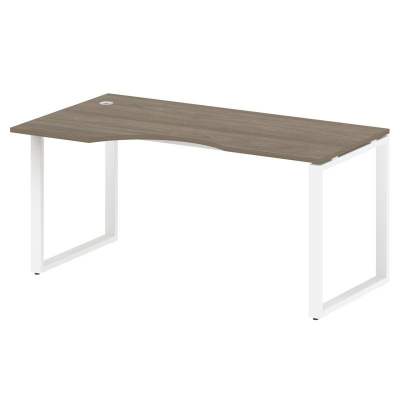 Metal System Стол криволинейный левый на О-образном м/к БО.СА-1 (L) Вяз Благородный/Металл Белый 160 Metal System Стол криволинейный левый на О-образном м/к БО.СА-1 (L) Вяз Благородный/Металл Белый 160