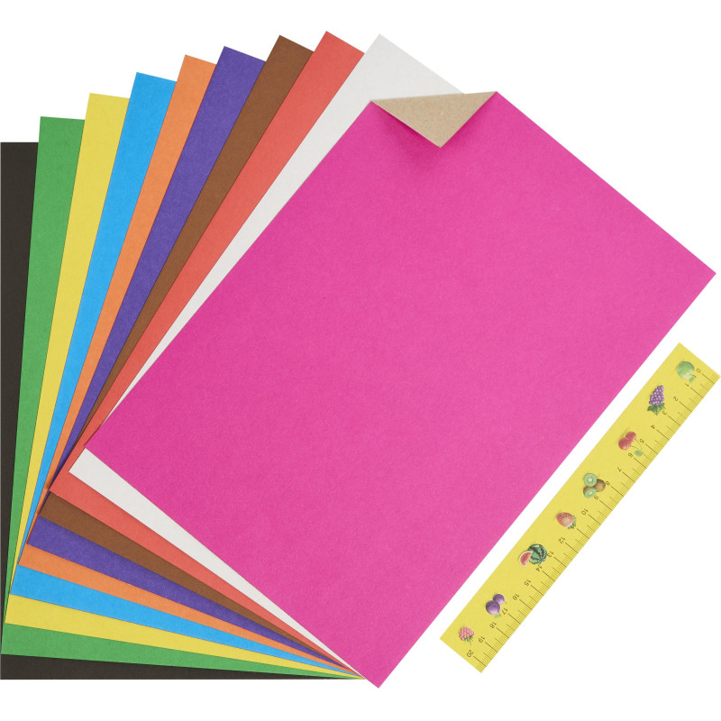 Картон цветной 10л.10цв,А4 Луч Школа творчества немелованн в папке 1796-08