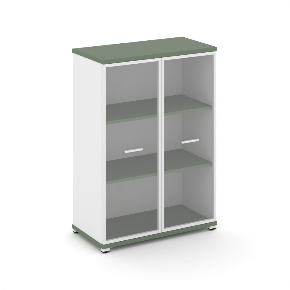 Concept Шкаф 1 широкая секция, 3 ниши CN.STS.E-316 RPW W Кобо/Белый Бриллиант/Металл Белый/Прозрачны