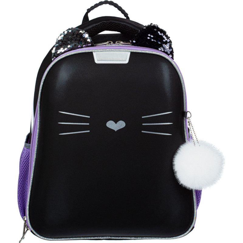 Ранец Комус Класс Kitty black, 2 отд., эргоном. спинка, экокожа